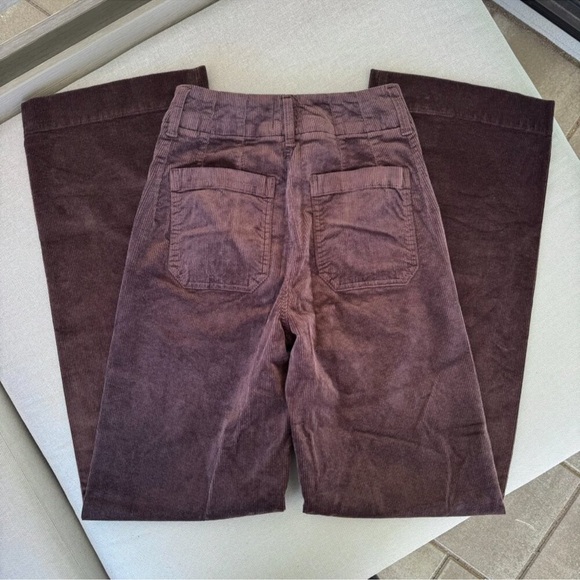 New Anthropologie The Colette Cord Full-Length Wide-Leg Pants 26 Brown - Picture 7 of 10